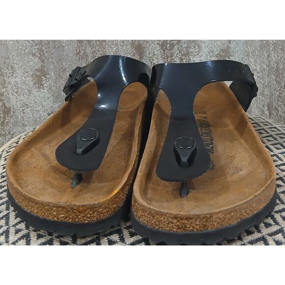 BIRKENSTOCK Giseh Thong Sandals, size 37 US 6 Black - Picture 1 of 9